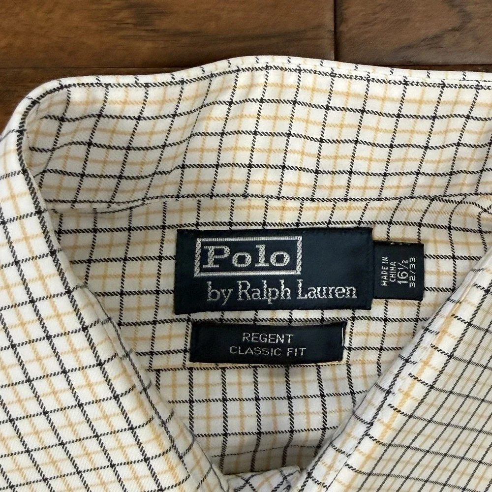 Polo Ralph Lauren Tattersall Check Cotton Shirt‎ Regent Classic Fit 16.5 32/33